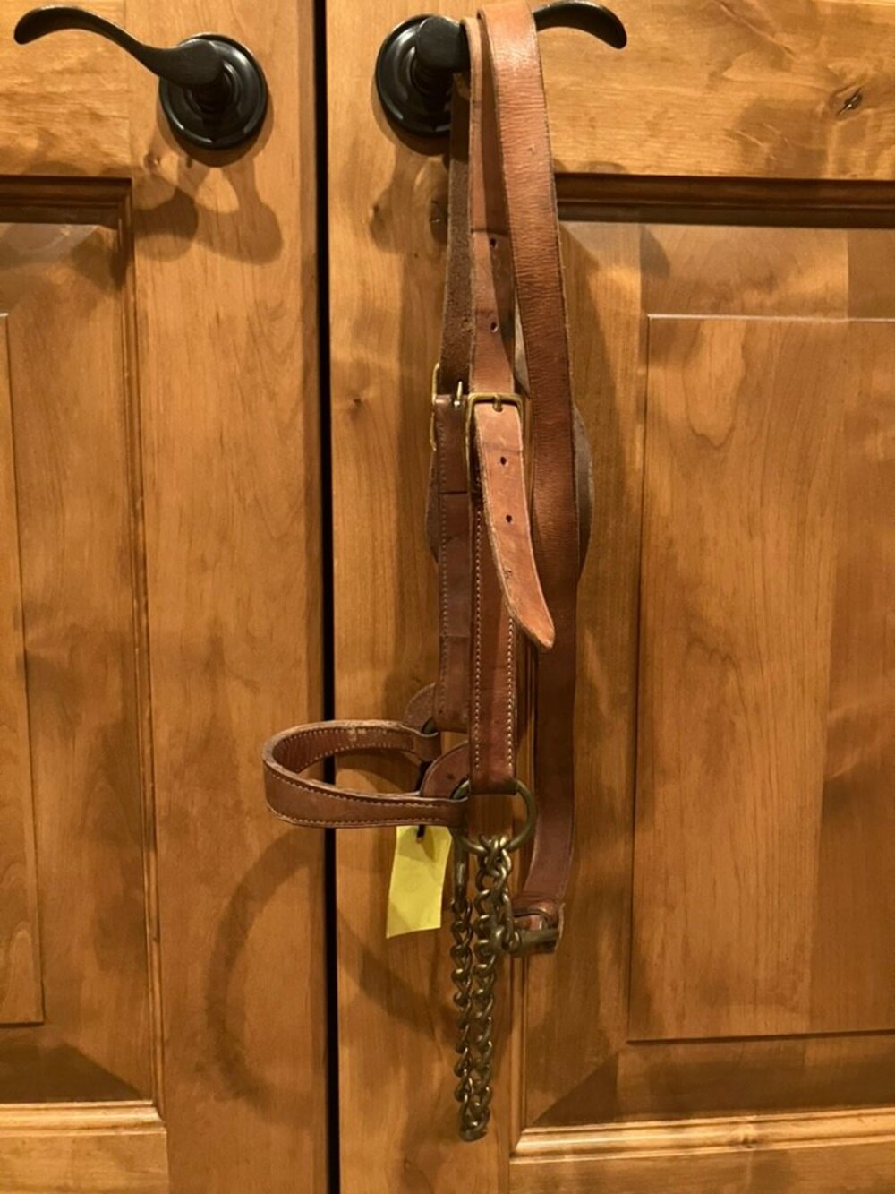 Leather Cow Show Halter With Matching Lead/Chain